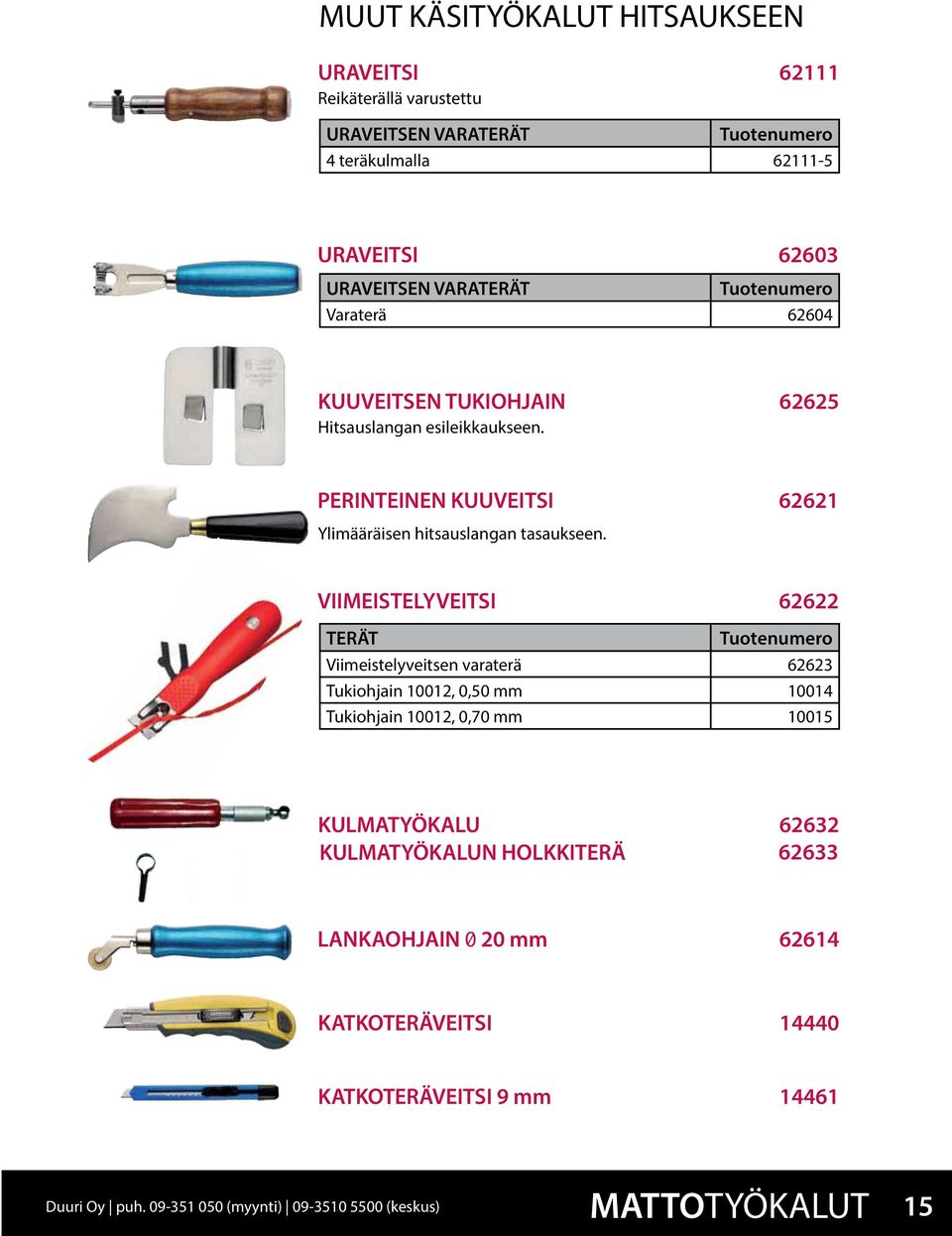 62625 PERINTEINEN KUUVEITSI Ylimääräisen hitsauslangan tasaukseen.