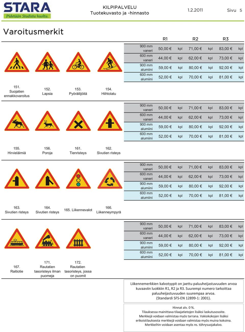 Hirvieläimiä Poroja Tienristeys Sivutien risteys 600 mm 600 mm 50,00 71,00 83,00 44,00 62,00 73,00 59,00 80,00 92,00 52,00 70,00 81,00 163. Sivutien risteys 164. Sivutien risteys 165.