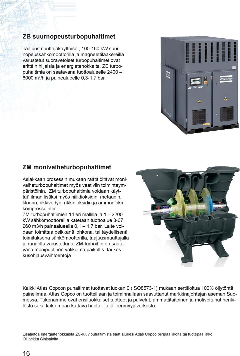 ZM monivaiheturbopuhaltimet Asiakkaan prosessin mukaan räätälöitävät monivaiheturbopuhaltimet myös vaativiin toimintaympäristöihin.