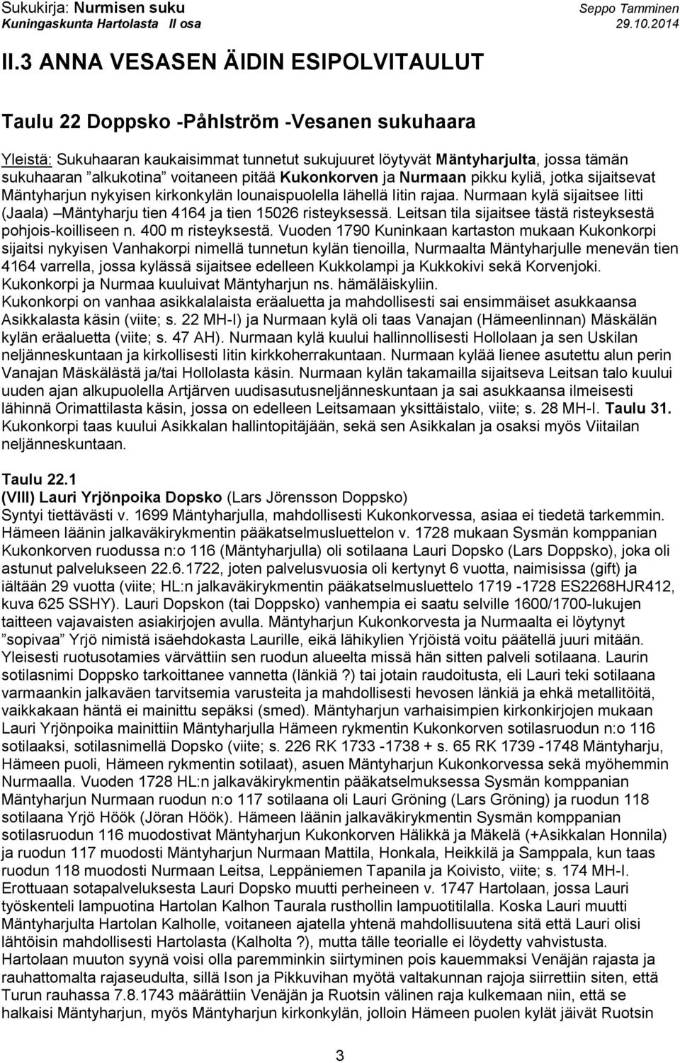 Nurmaan kylä sijaitsee Iitti (Jaala) Mäntyharju tien 4164 ja tien 15026 risteyksessä. Leitsan tila sijaitsee tästä risteyksestä pohjois-koilliseen n. 400 m risteyksestä.