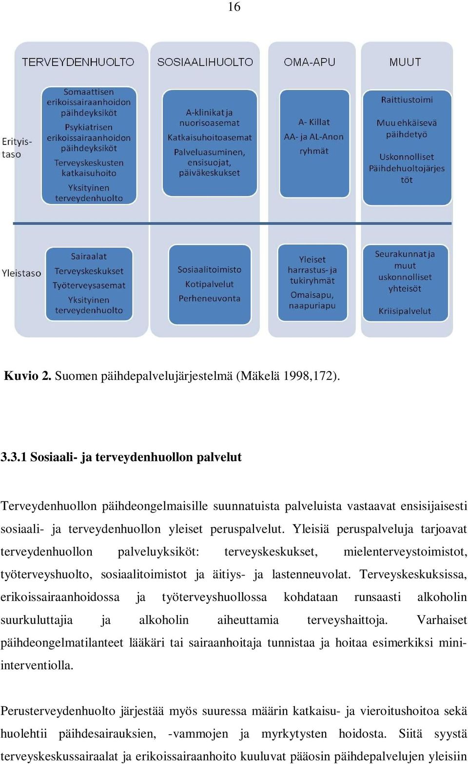 Yleisiä peruspalveluja tarjoavat terveydenhuollon palveluyksiköt: terveyskeskukset, mielenterveystoimistot, työterveyshuolto, sosiaalitoimistot ja äitiys- ja lastenneuvolat.