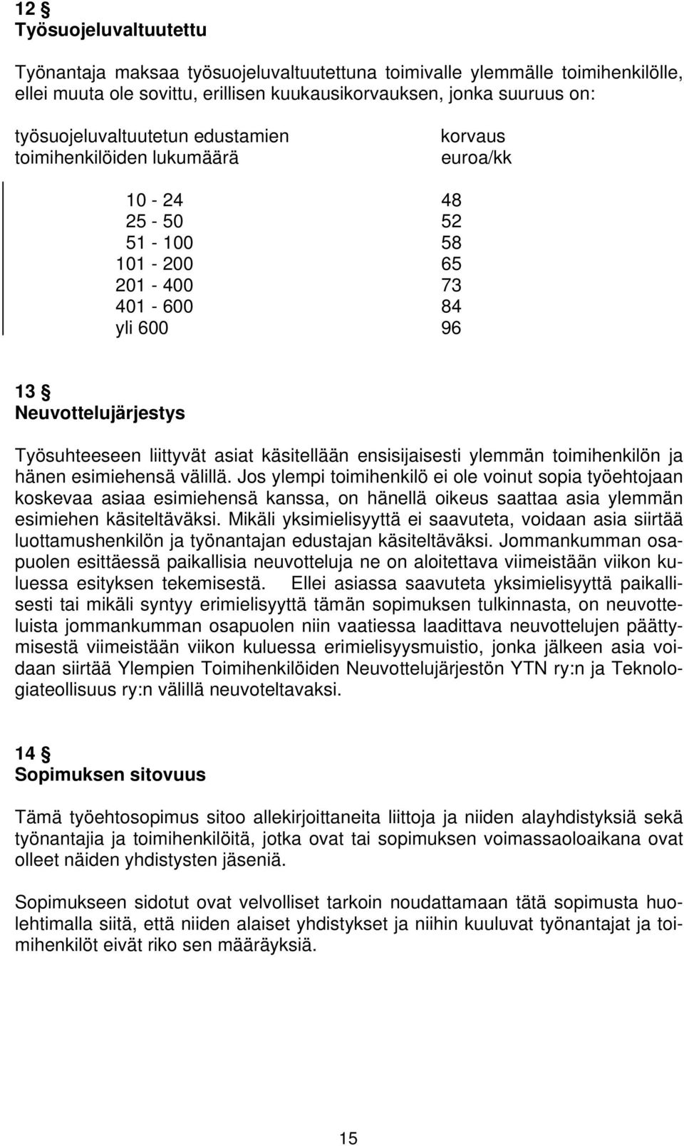 ensisijaisesti ylemmän toimihenkilön ja hänen esimiehensä välillä.