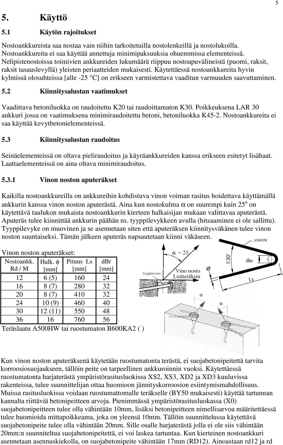 Käytettäessä nostonkkureit hyvin kylmissä olosuhteiss [lle -25 C] on erikseen vrmistettv vditun vrmuuden svuttminen. 5.