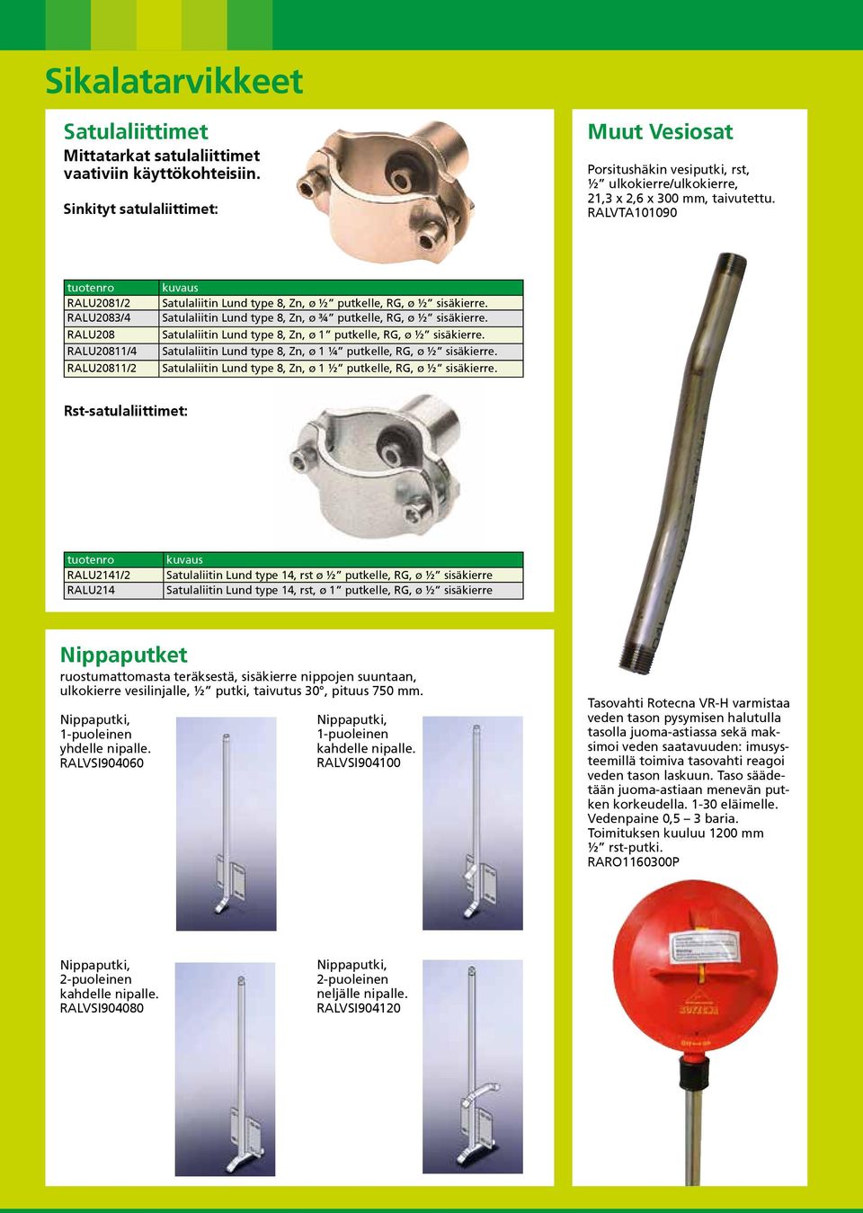 Satulaliitin Lund type 8, Zn, ø ¾ putkelle, RG, ø ½ sisäkierre. Satulaliitin Lund type 8, Zn, ø 1 putkelle, RG, ø ½ sisäkierre. Satulaliitin Lund type 8, Zn, ø 1 ¼ putkelle, RG, ø ½ sisäkierre.