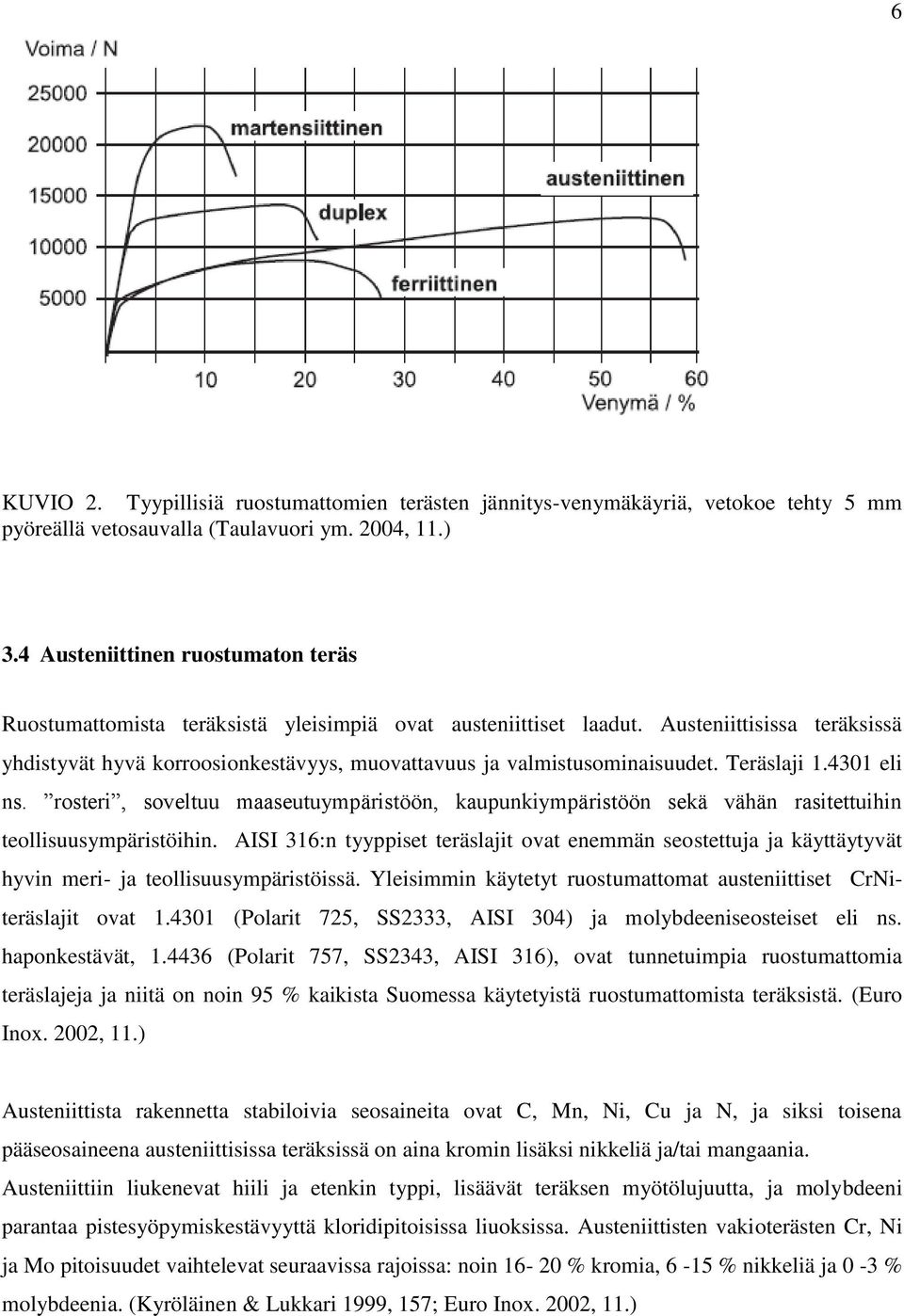 Austeniittisissa teräksissä yhdistyvät hyvä korroosionkestävyys, muovattavuus ja valmistusominaisuudet. Teräslaji 1.4301 eli ns.