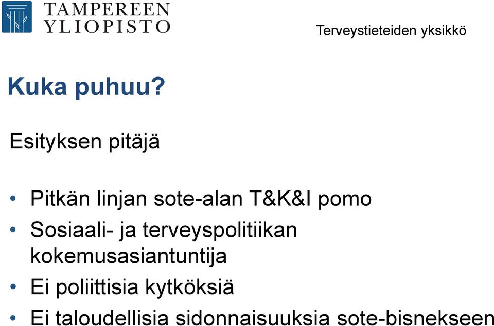 pomo Sosiaali- ja terveyspolitiikan