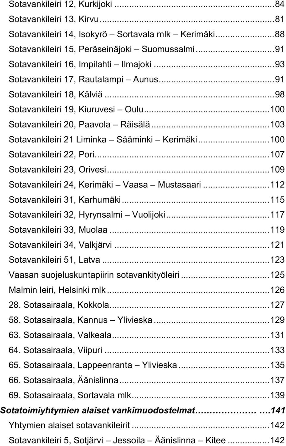 ..103 Sotavankileiri 21 Liminka Sääminki Kerimäki...100 Sotavankileiri 22, Pori...107 Sotavankileiri 23, Orivesi...109 Sotavankileiri 24, Kerimäki Vaasa Mustasaari...112 Sotavankileiri 31, Karhumäki.