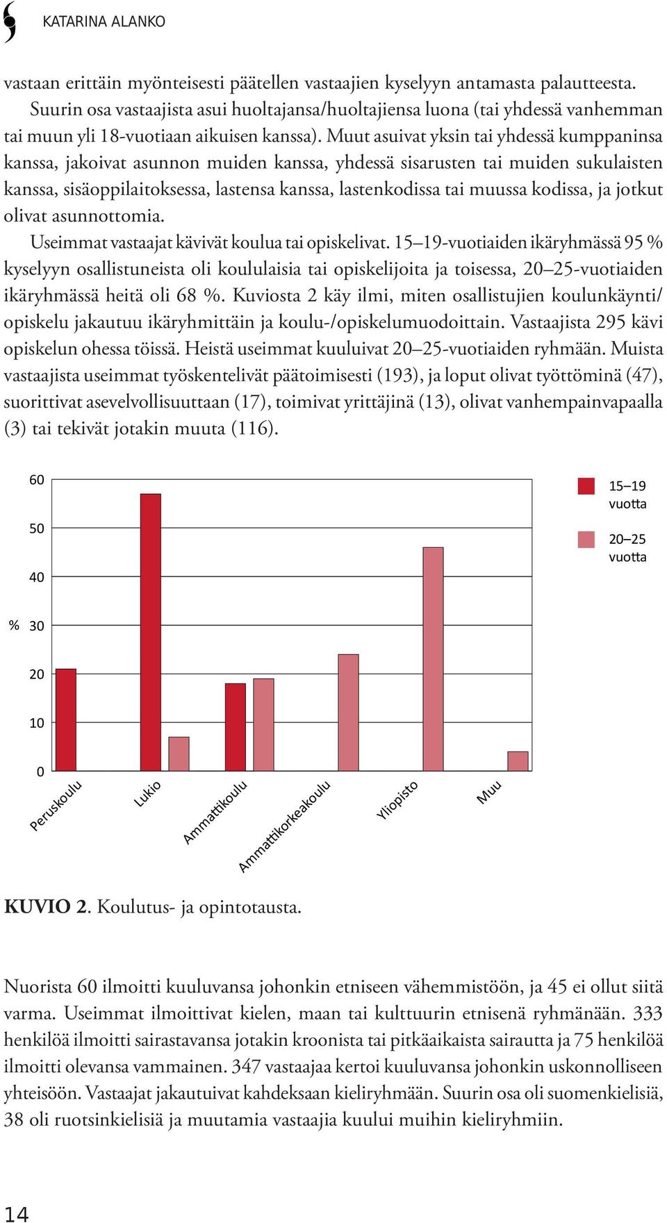 Muut asuivat yksin tai yhdessä kumppaninsa kanssa, jakoivat asunnon muiden kanssa, yhdessä sisarusten tai muiden sukulaisten kanssa, sisäoppilaitoksessa, lastensa kanssa, lastenkodissa tai muussa