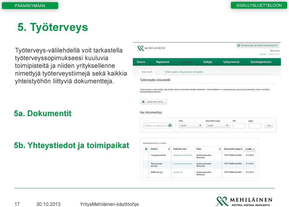 yrityksellenne nimettyjä työterveystiimejä sekä kaikkia