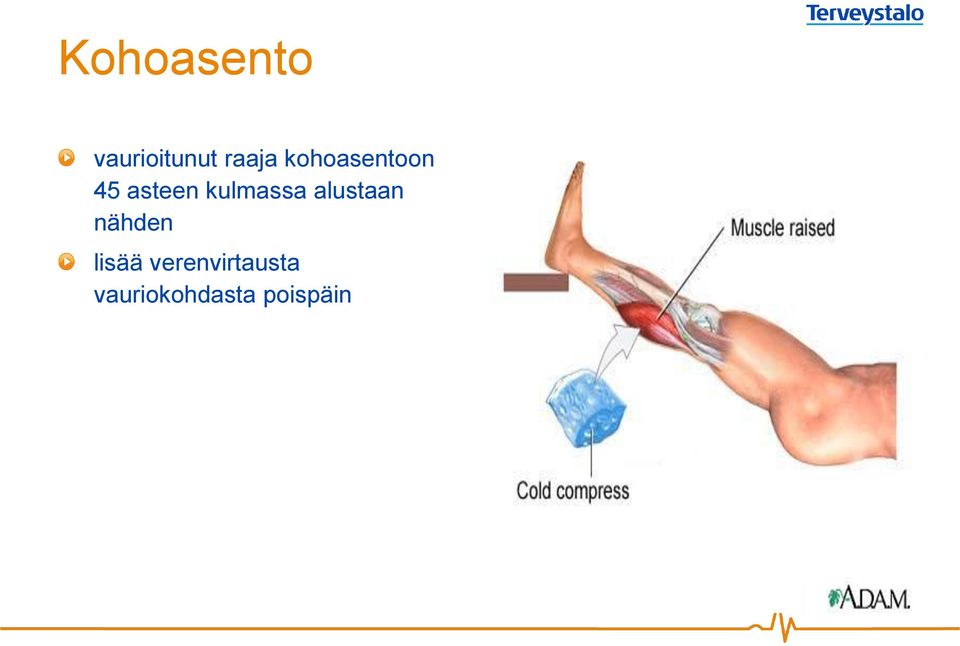 kulmassa alustaan nähden lisää