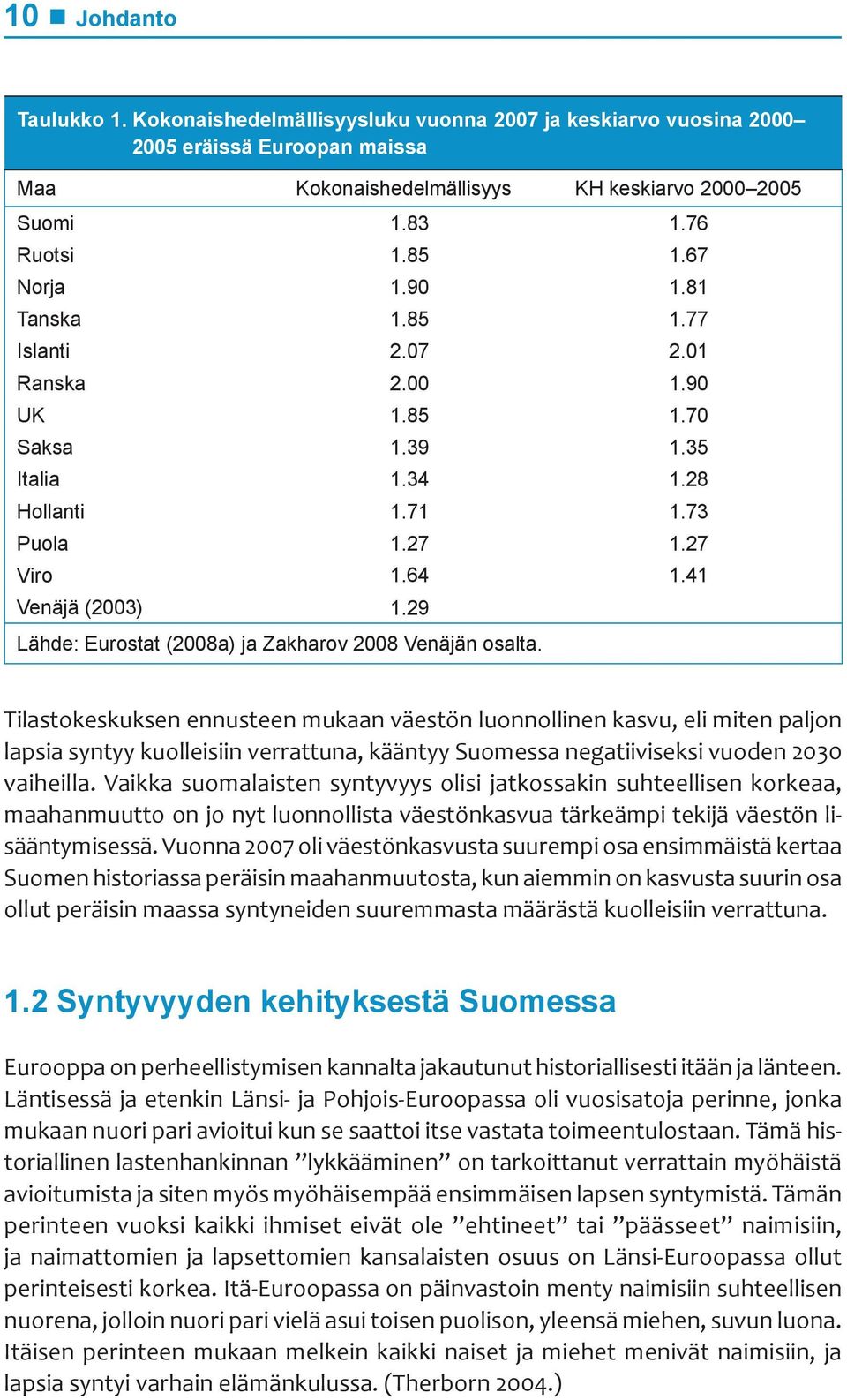 29 Lähde: Eurostat (2008a) ja Zakharov 2008 Venäjän osalta.