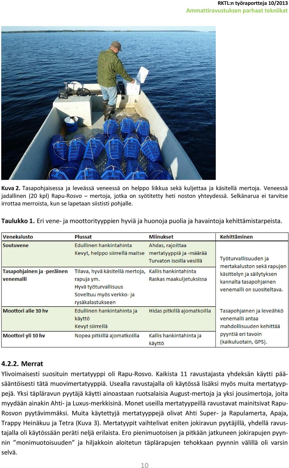 2. Merrat Ylivoimaisesti suosituin mertatyyppi oli Rapu-Rosvo. Kaikista 11 ravustajasta yhdeksän käytti pääsääntöisesti tätä muovimertatyyppiä.