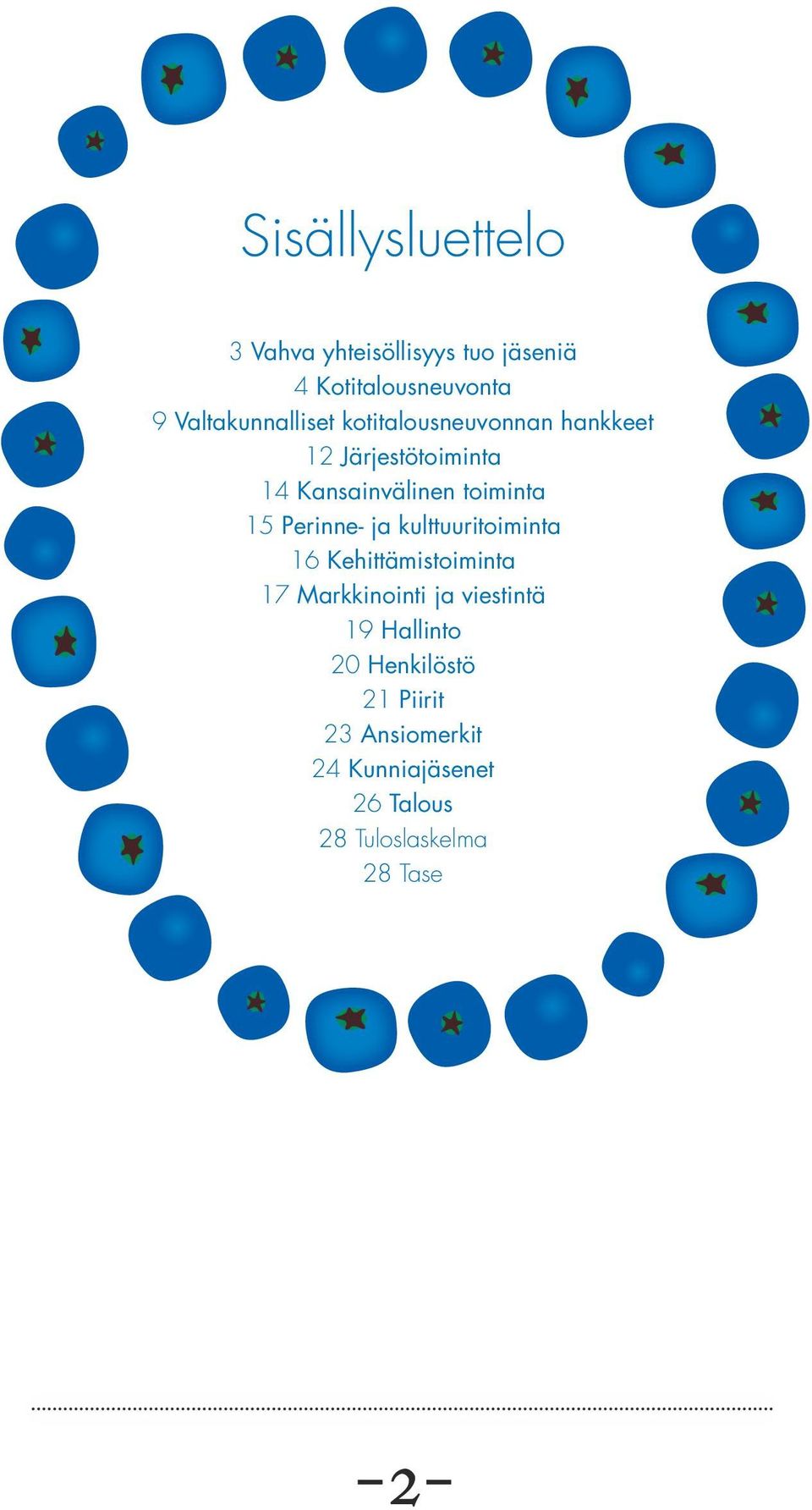 toiminta 15 Perinne- ja kulttuuritoiminta 16 Kehittämistoiminta 17 Markkinointi ja