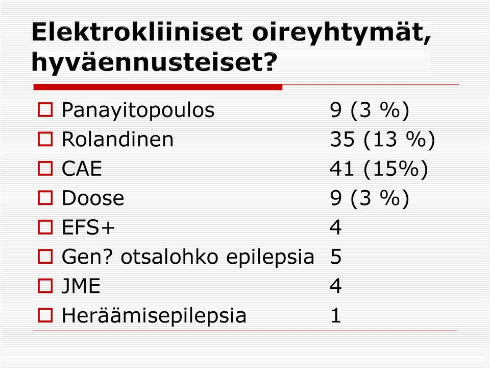 (15%) Doose 9 (3 %) EFS+ 4 Gen?