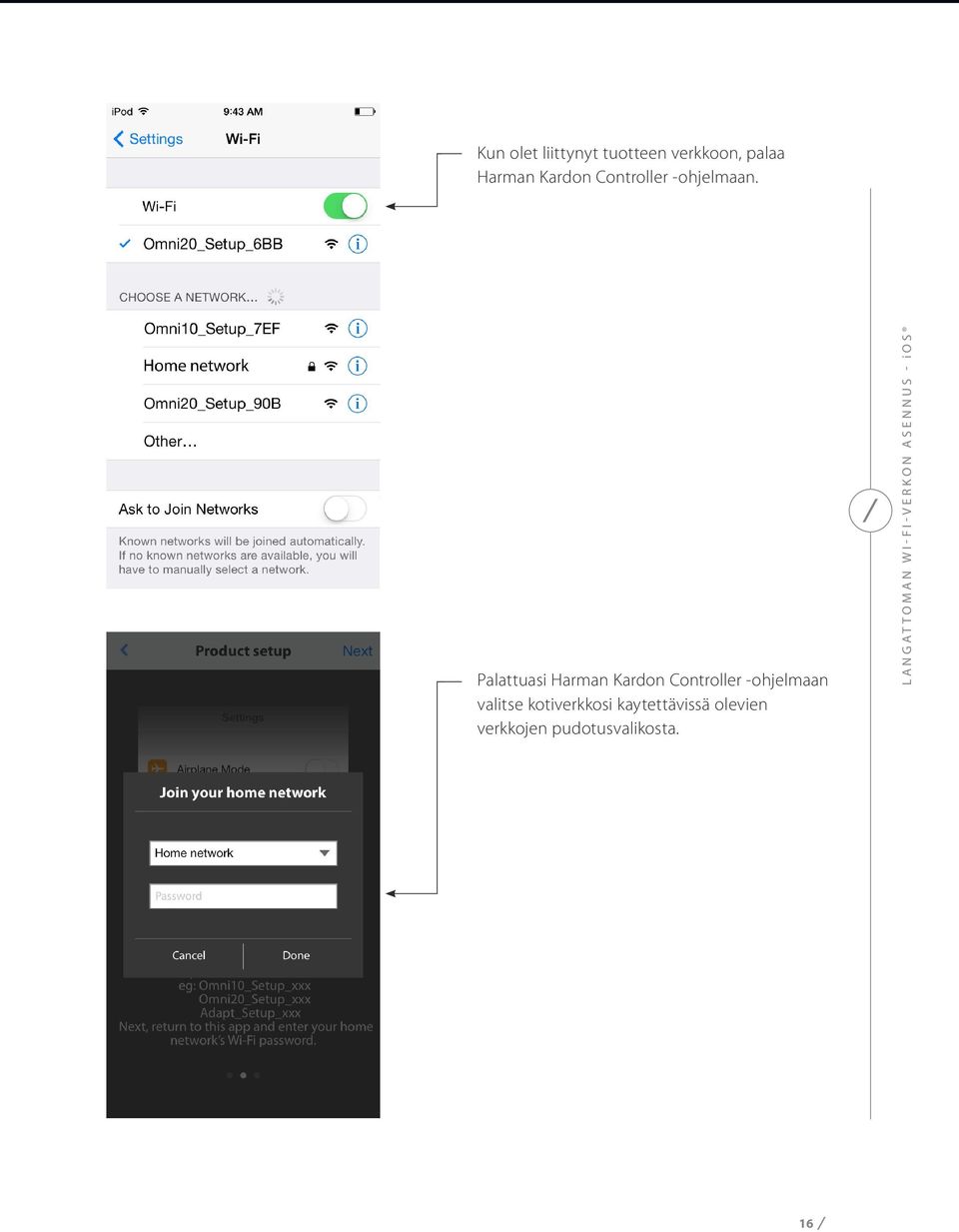 Palattuasi Harman Kardon Controller -ohjelmaan valitse