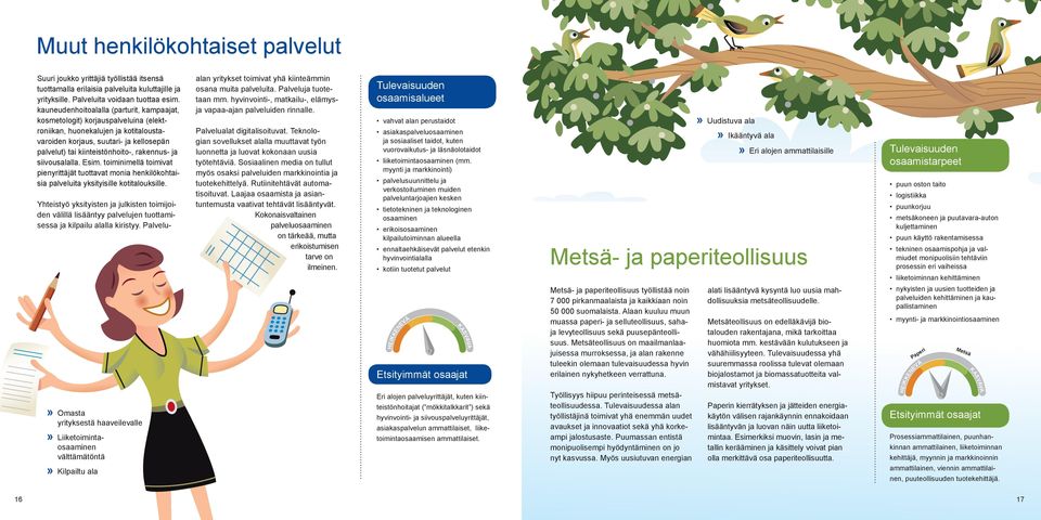 rakennus- ja siivousalalla. Esim. toiminimellä toimivat pienyrittäjät tuottavat monia henkilökohtaisia palveluita yksityisille kotitalouksille.