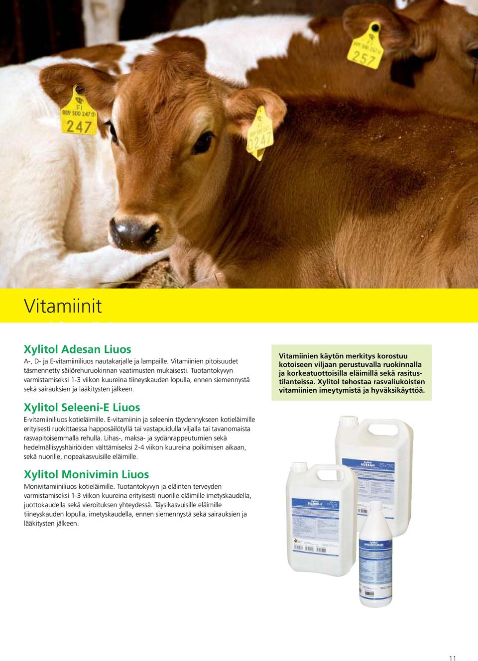 Vitamiinien käytön merkitys korostuu kotoiseen viljaan perustuvalla ruokinnalla ja korkeatuottoisilla eläimillä sekä rasitustilanteissa.