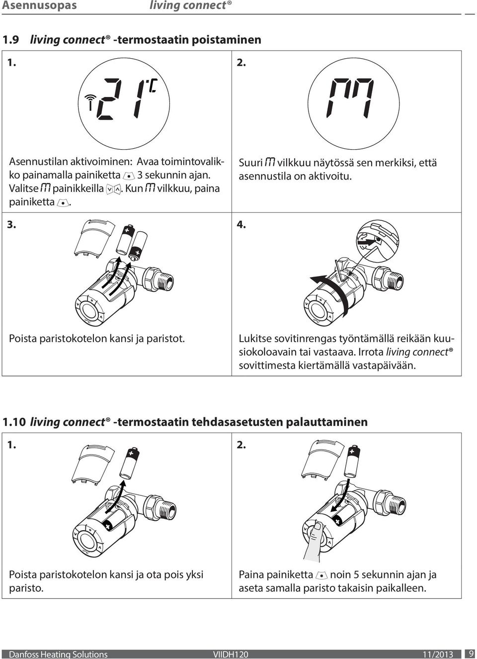 Lukitse sovitinrengas työntämällä reikään kuusiokoloavain tai vastaava. Irrota sovittimesta kiertämällä vastapäivään. 1.