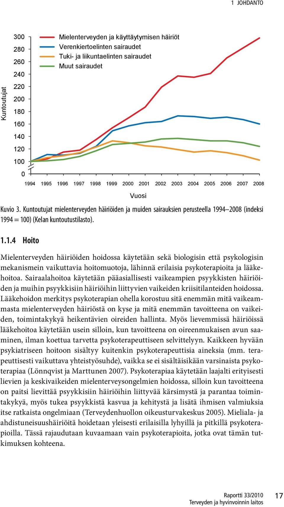 Kuntoutujat mielenterveyden häiriöiden ja muiden sairauksien perusteella 19