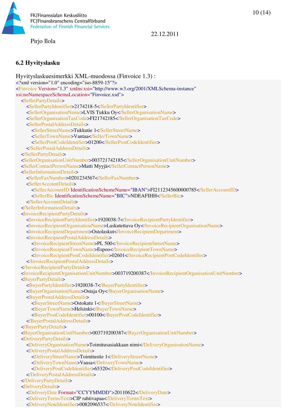 xsd"> <SellerPartyDetails> <SellerPartyIdentifier>2174218-5</SellerPartyIdentifier> <SellerOrganisationName>LVIS Tukku Oy</SellerOrganisationName>