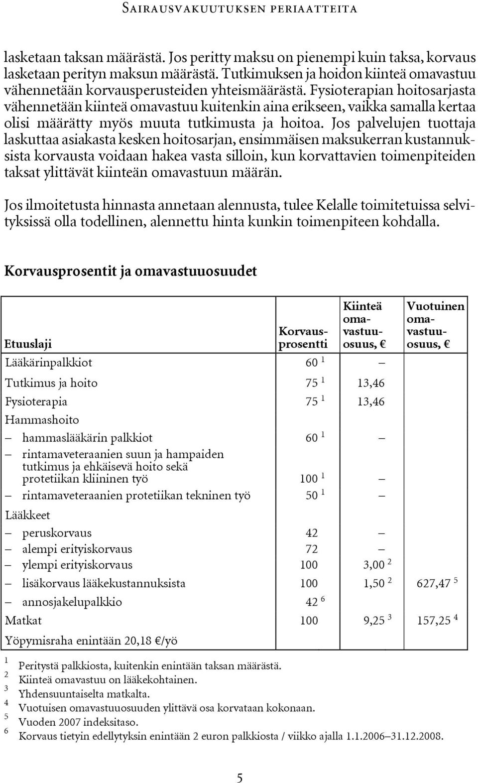 Fysioterapian hoitosarjasta vähennetään kiinteä omavastuu kuitenkin aina erikseen, vaikka samalla kertaa olisi määrätty myös muuta tutkimusta ja hoitoa.