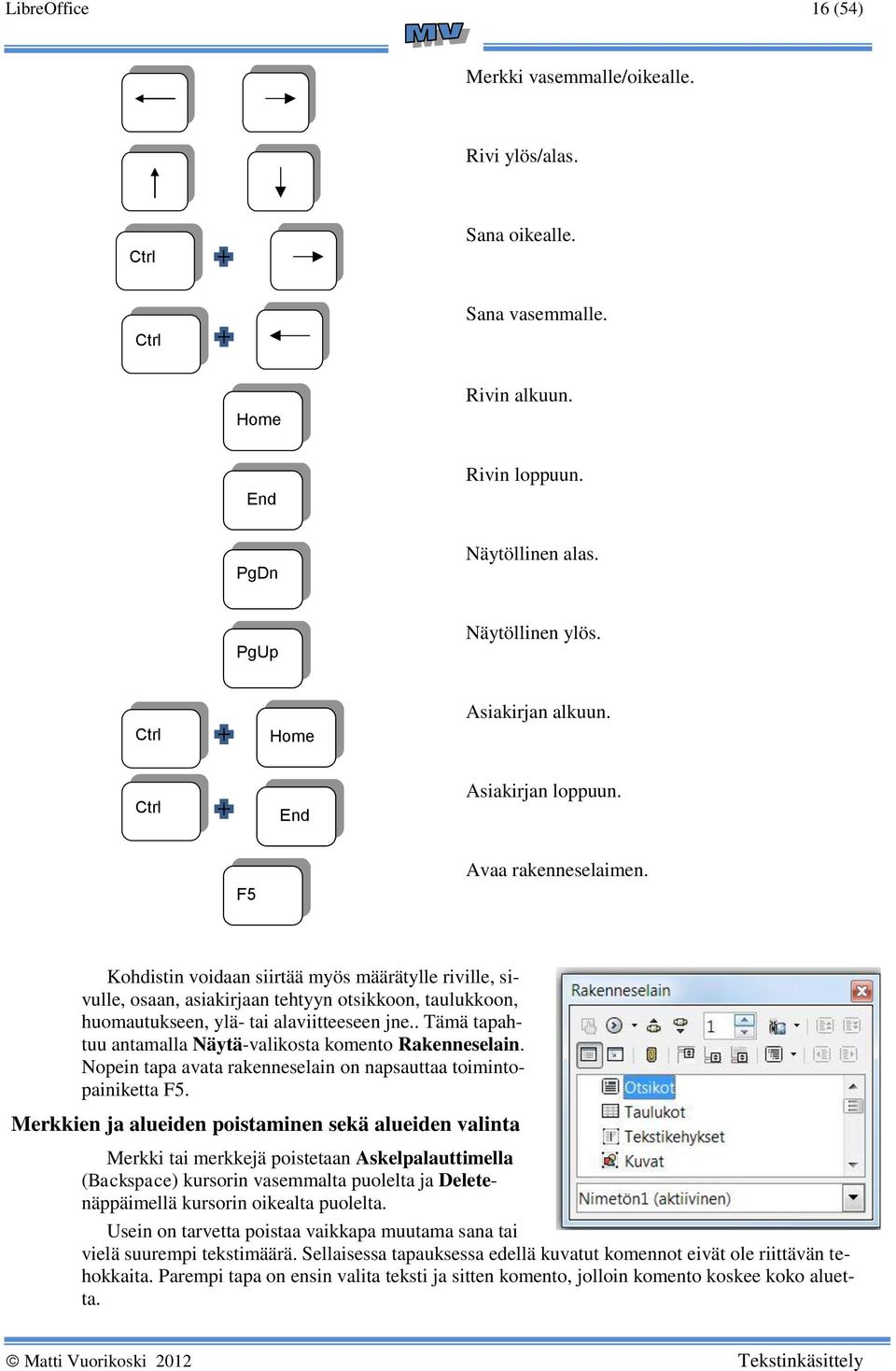 Kohdistin voidaan siirtää myös määrätylle riville, sivulle, osaan, asiakirjaan tehtyyn otsikkoon, taulukkoon, huomautukseen, ylä- tai alaviitteeseen jne.