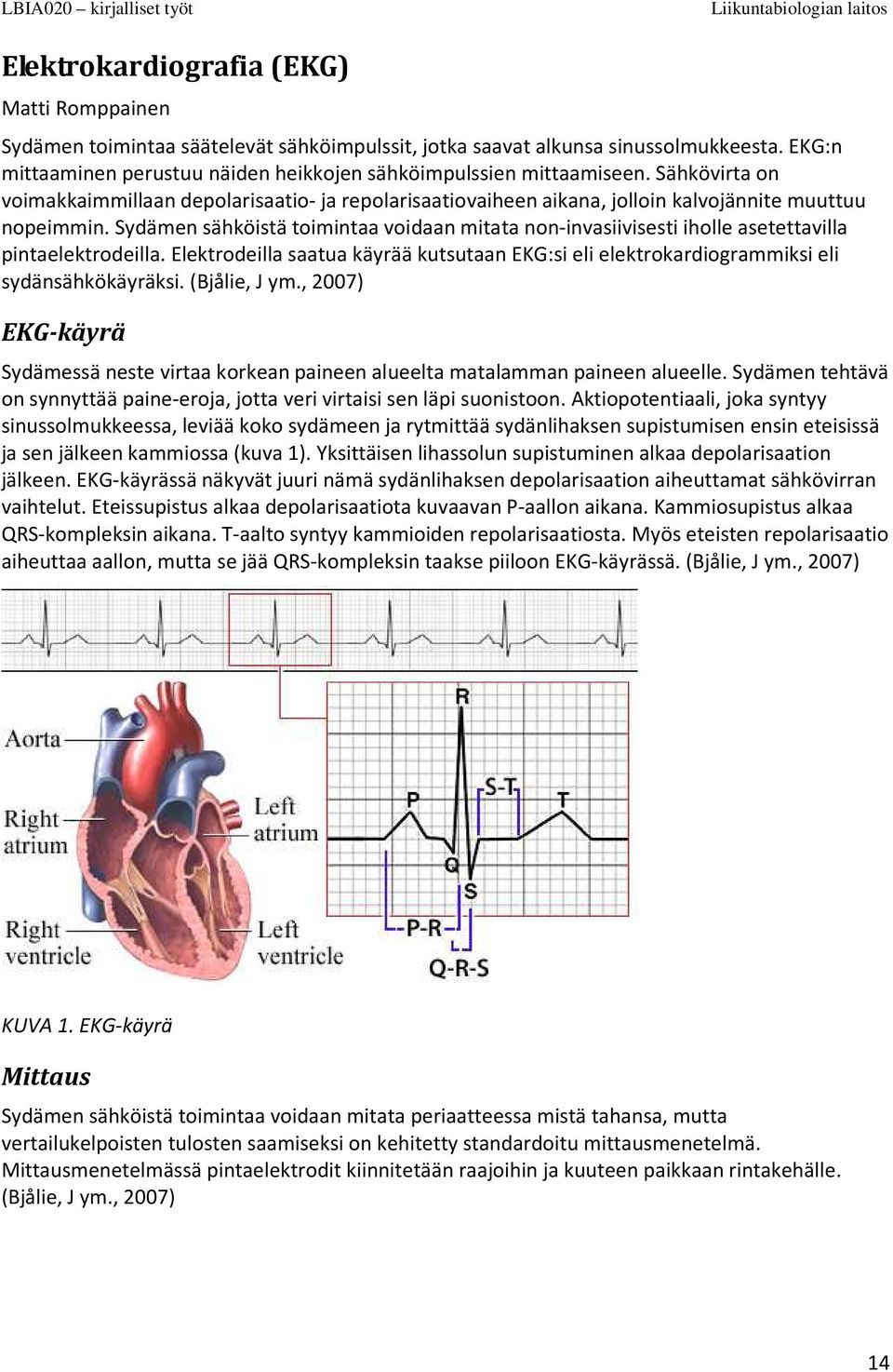 Sydämen sähköistä toimintaa voidaan mitata non-invasiivisesti iholle asetettavilla pintaelektrodeilla. Elektrodeilla saatua käyrää kutsutaan EKG:si eli elektrokardiogrammiksi eli sydänsähkökäyräksi.