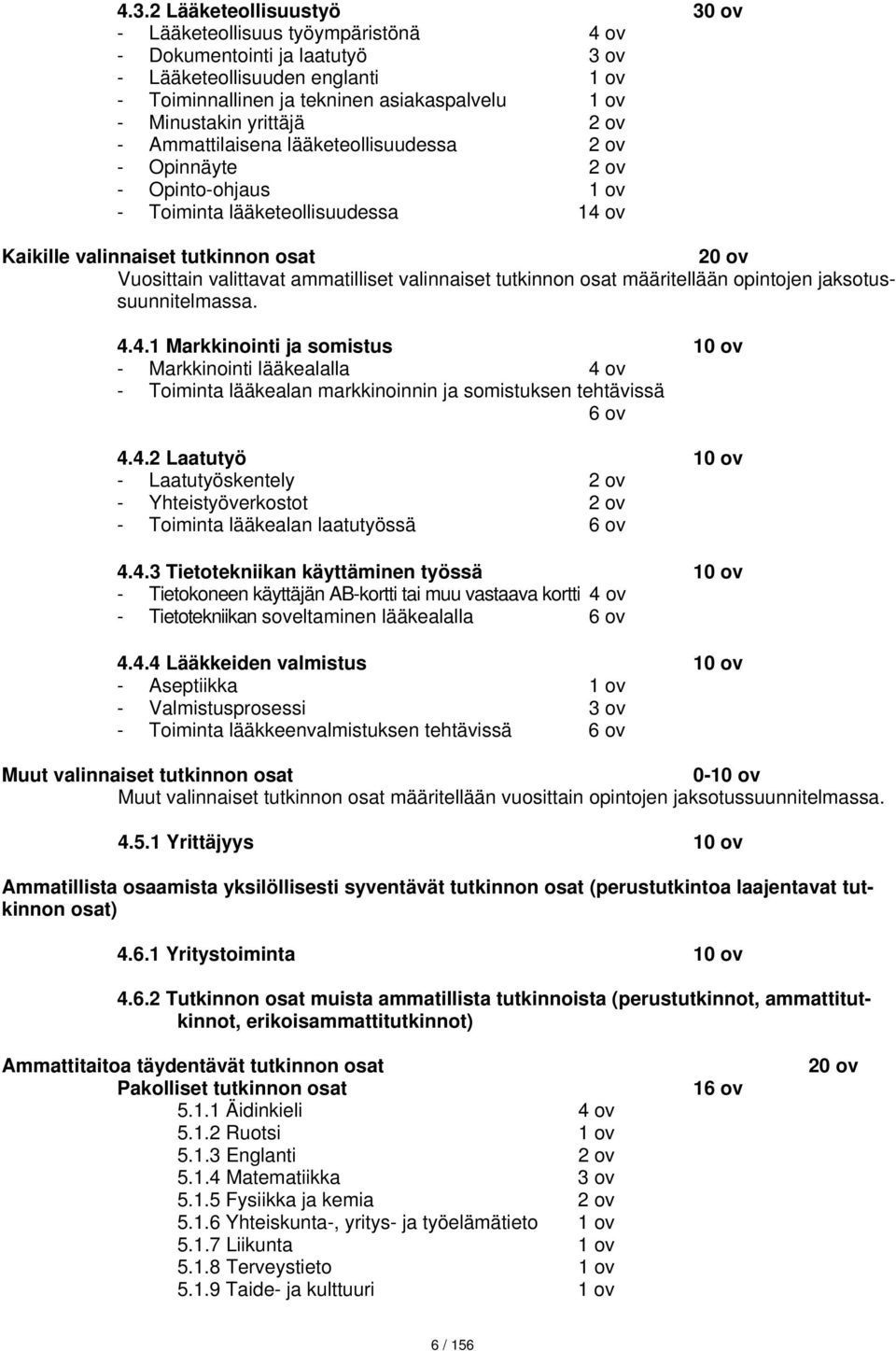 ammatilliset valinnaiset tutkinnon osat määritellään opintojen jaksotussuunnitelmassa. 4.