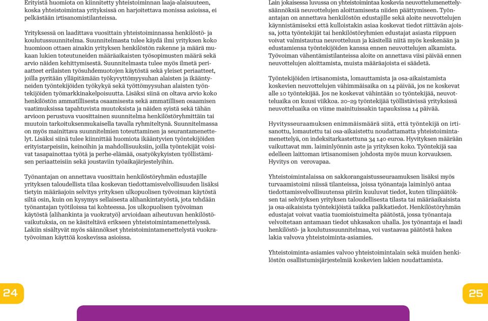 Suunnitelmasta tulee käydä ilmi yrityksen koko huomioon ottaen ainakin yrityksen henkilöstön rakenne ja määrä mukaan lukien toteutuneiden määräaikaisten työsopimusten määrä sekä arvio näiden