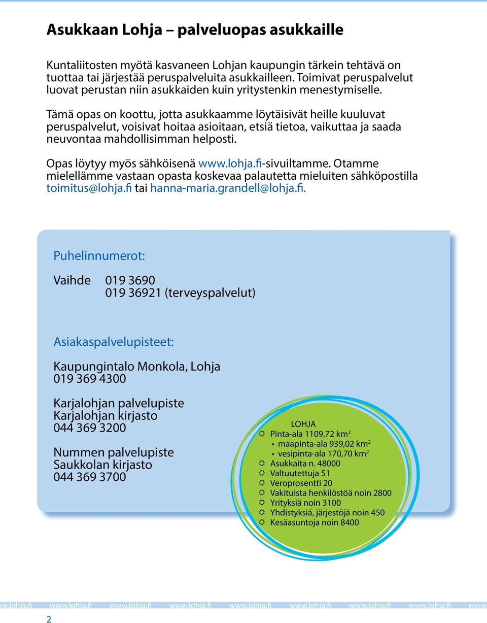 Tämä opas on koottu, jotta asukkaamme löytäisivät heille kuuluvat peruspalvelut, voisivat hoitaa asioitaan, etsiä tietoa, vaikuttaa ja saada neuvontaa mahdollisimman helposti.