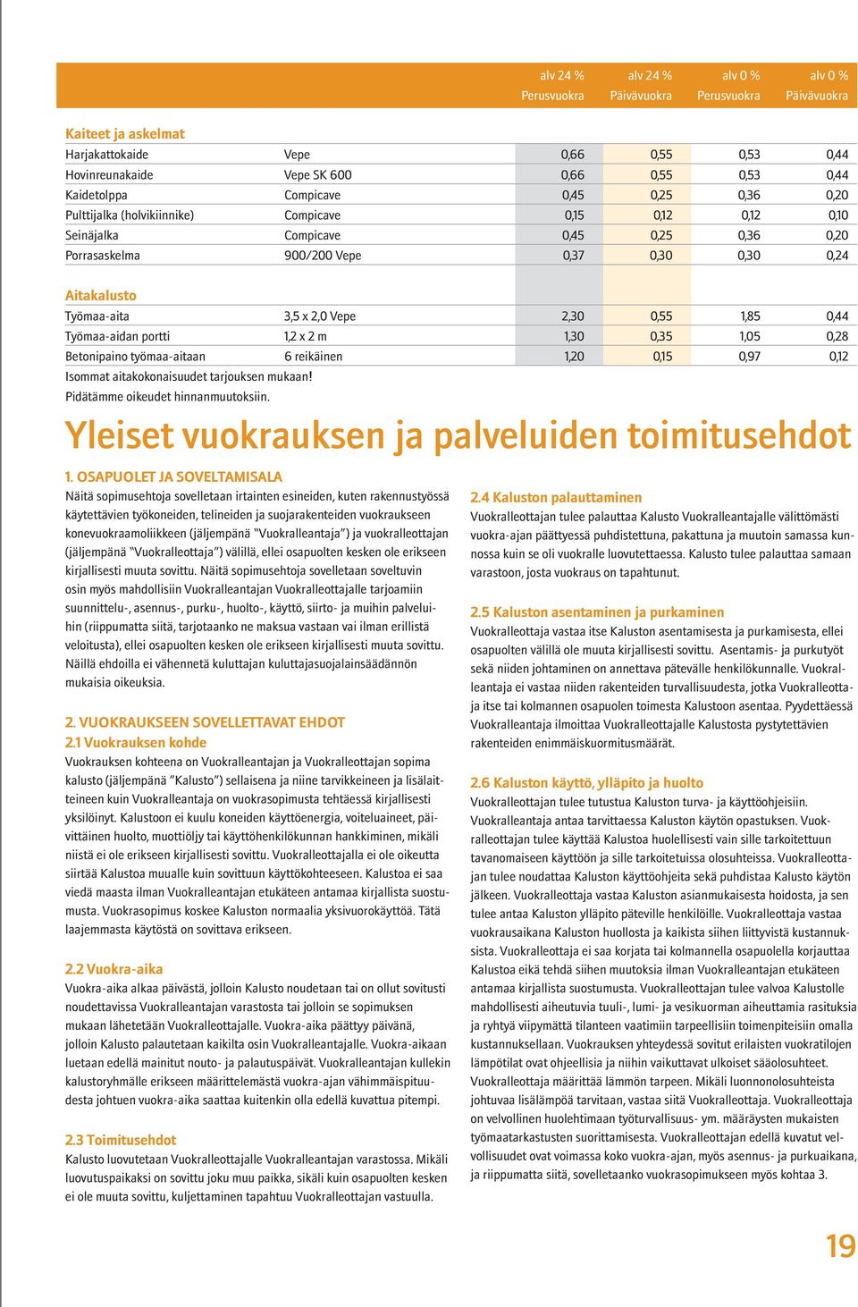 1,05 0,28 Betonipaino työmaa-aitaan 6 reikäinen 1,20 0,15 0,97 0,12 Isommat aitakokonaisuudet tarjouksen mukaan! Pidätämme oikeudet hinnanmuutoksiin.