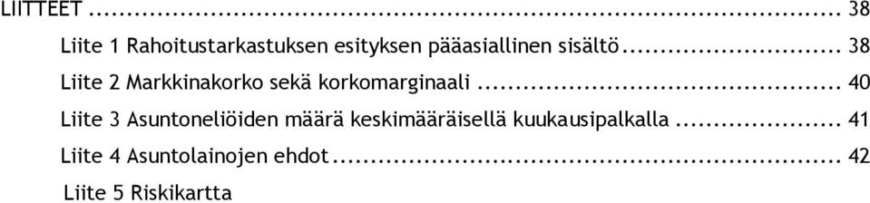 sisältö... 38 Liite 2 Markkinakorko sekä korkomarginaali.