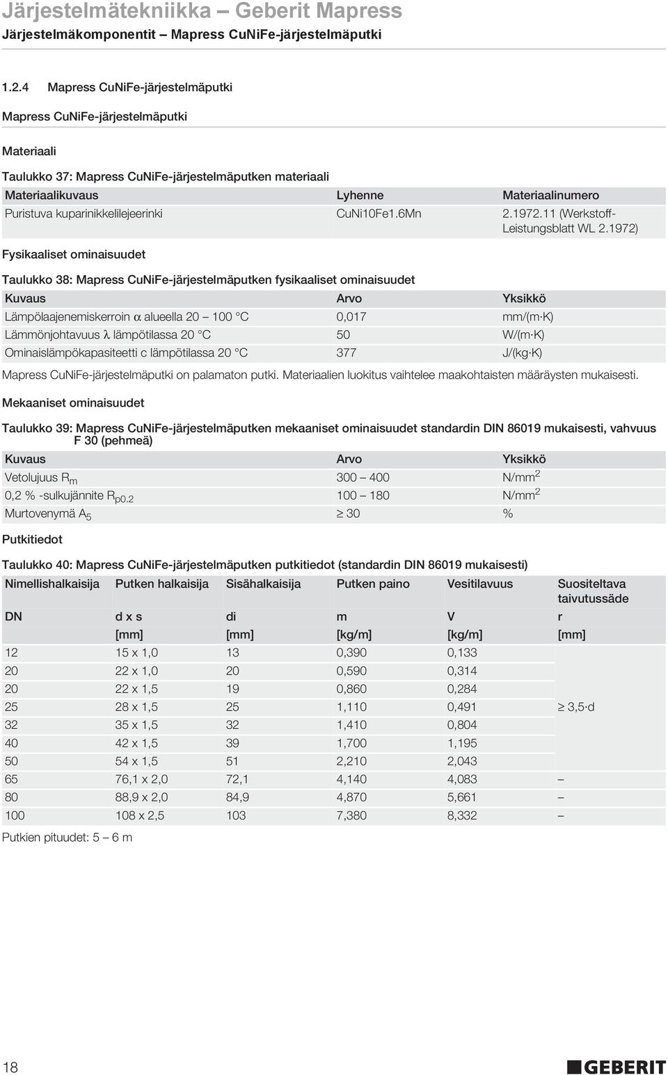 kuparinikkelilejeerinki CuNi10Fe1.6Mn 2.1972.11 (Werkstoff- Leistungsblatt WL 2.