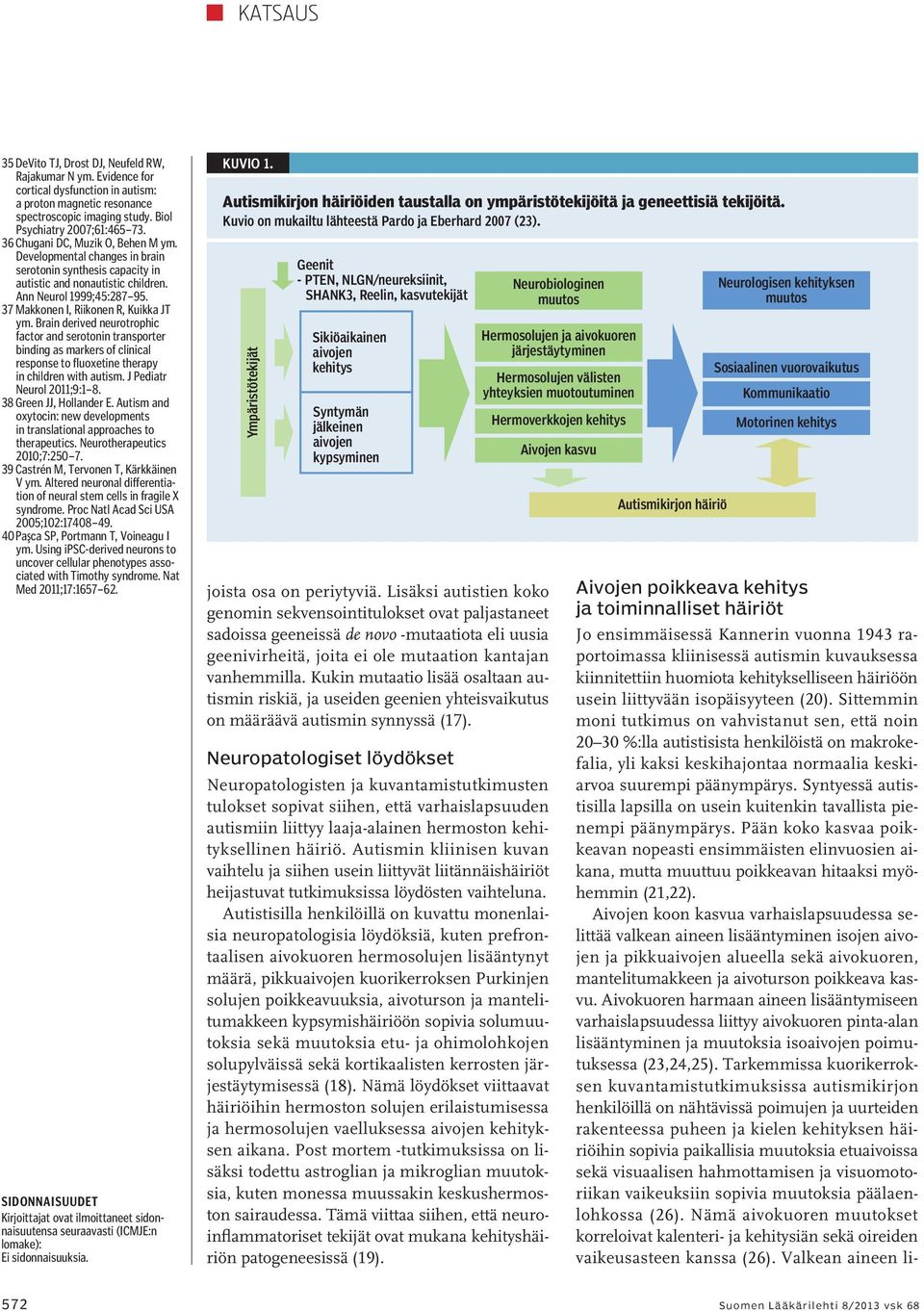 37 Makkonen I, Riikonen R, Kuikka JT ym. Brain derived neurotrophic factor and serotonin transporter binding as markers of clinical response to fluoxetine therapy in children with autism.