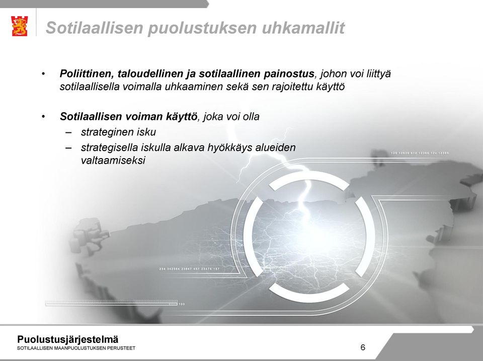 käyttö Sotilaallisen voiman käyttö, joka voi olla strateginen isku strategisella