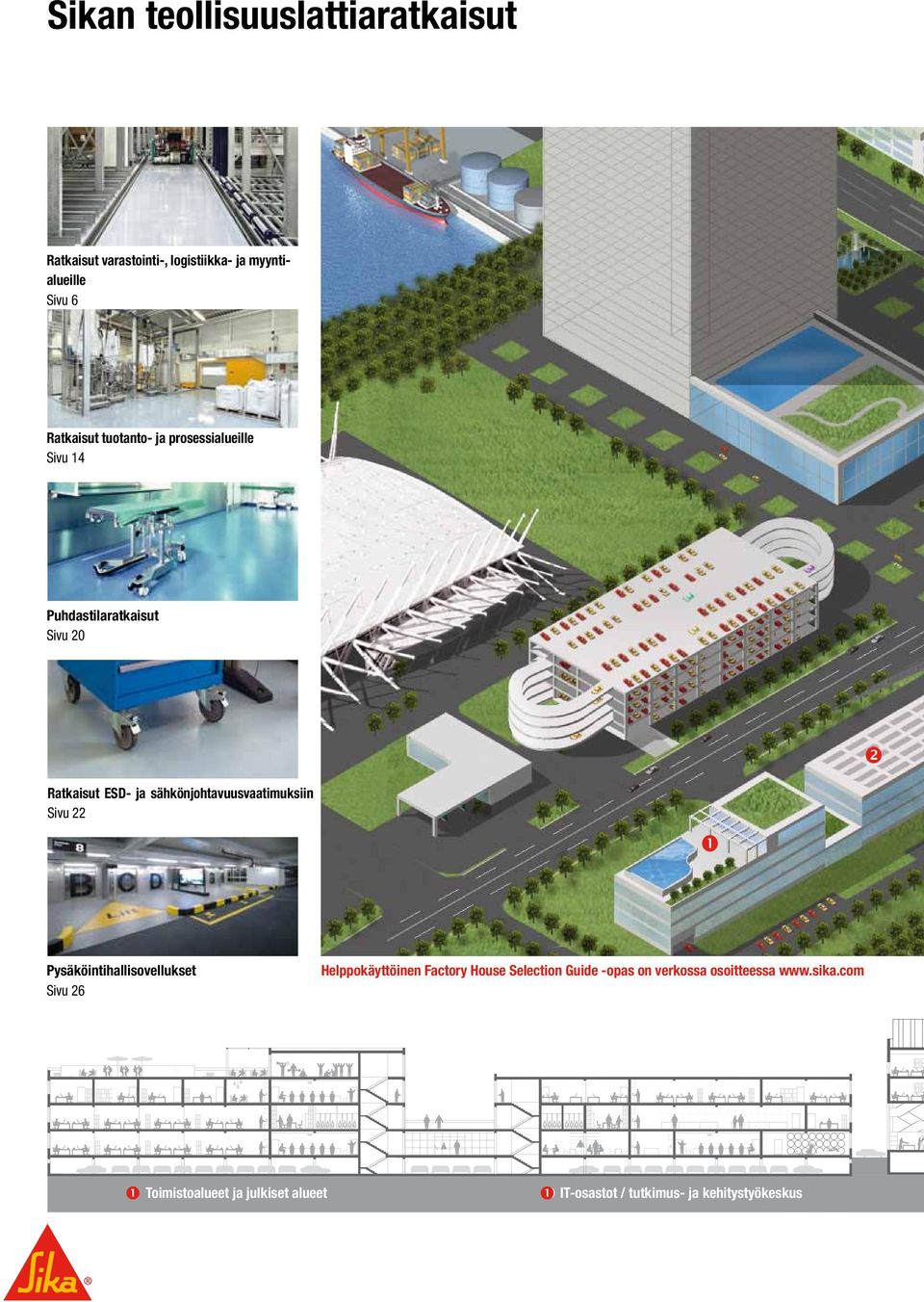 sähkönjohtavuusvaatimuksiin Sivu 22 Pysäköintihallisovellukset Sivu 26 Helppokäyttöinen Factory House