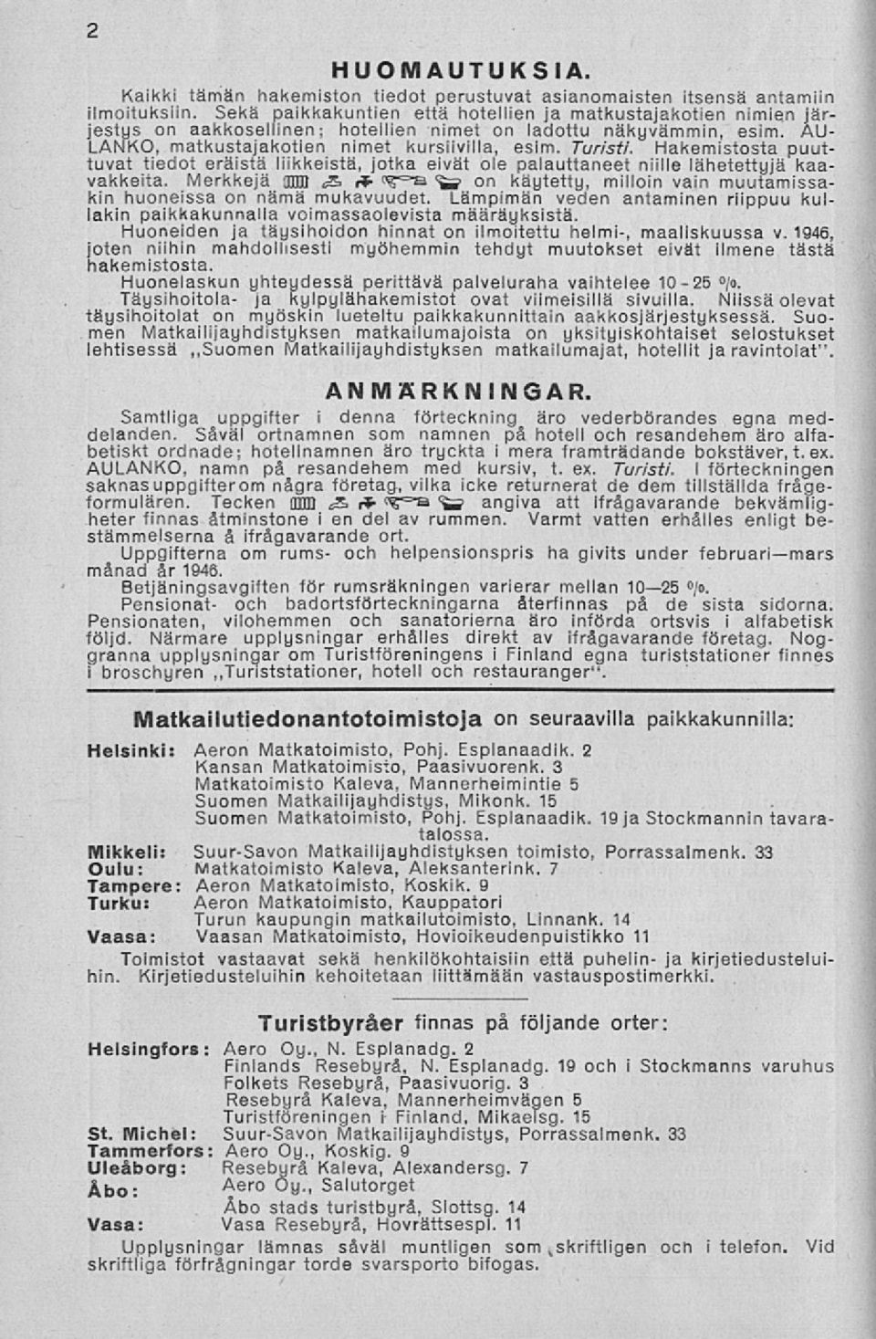 Hakemistosta puuttuvat tiedot eräistä liikkeistä, jotka eivät ole palauttaneet niille lähetettyjä kaavakkeita.