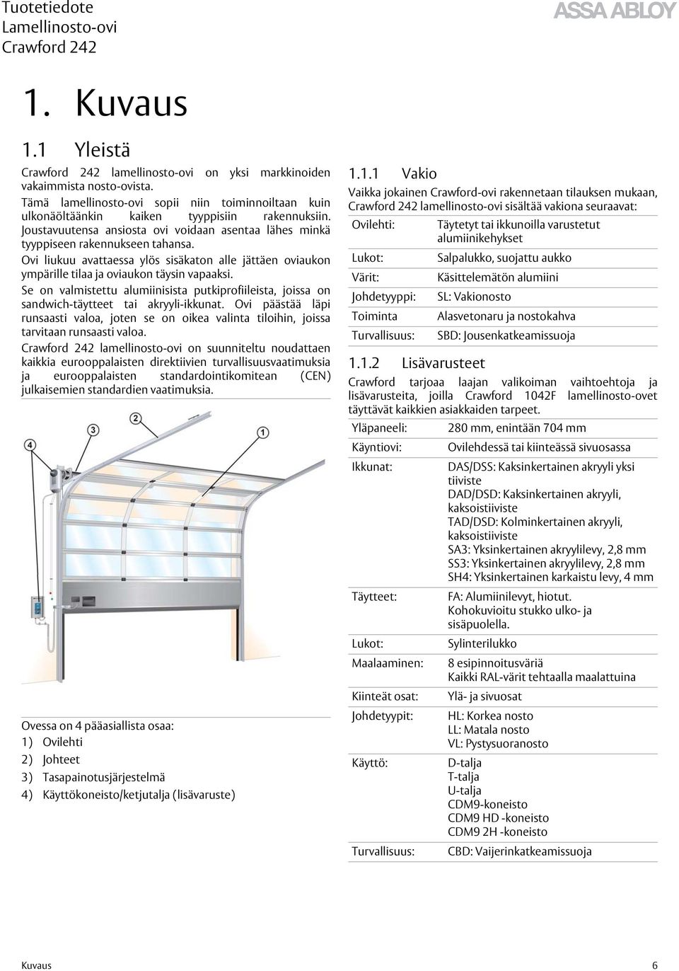 Se on valmistettu alumiinisista putkiprofiileista, joissa on sandwich-täytteet tai akryyli-ikkunat.