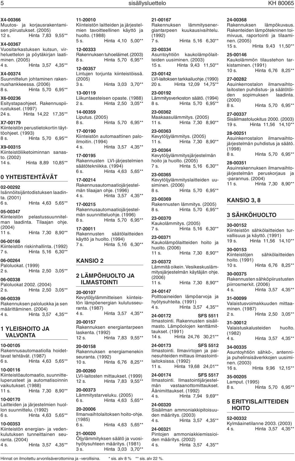 (1993) X9-00315 Kiinteistöliiketoiminnan sanasto. (2002) 14 s. Hinta 8,89 10,85** 0 YHTEISTEHTÄVÄT 02-00292 Isännöitsijäntodistuksen laadinta. (2001) 6 s.