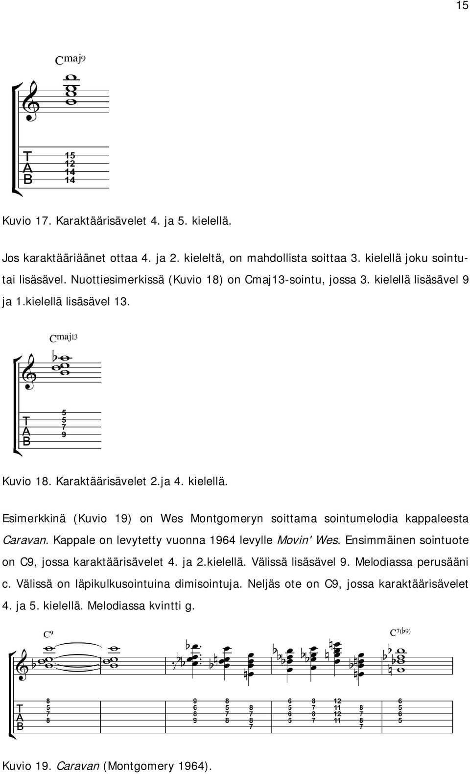 Kappale on levytetty vuonna 196 levylle Movin' Wes. Ensimmäinen sointuote on C9, jossa karaktäärisävelet. ja.kielellä. Välissä lisäsävel 9. Melodiassa perusääni c.