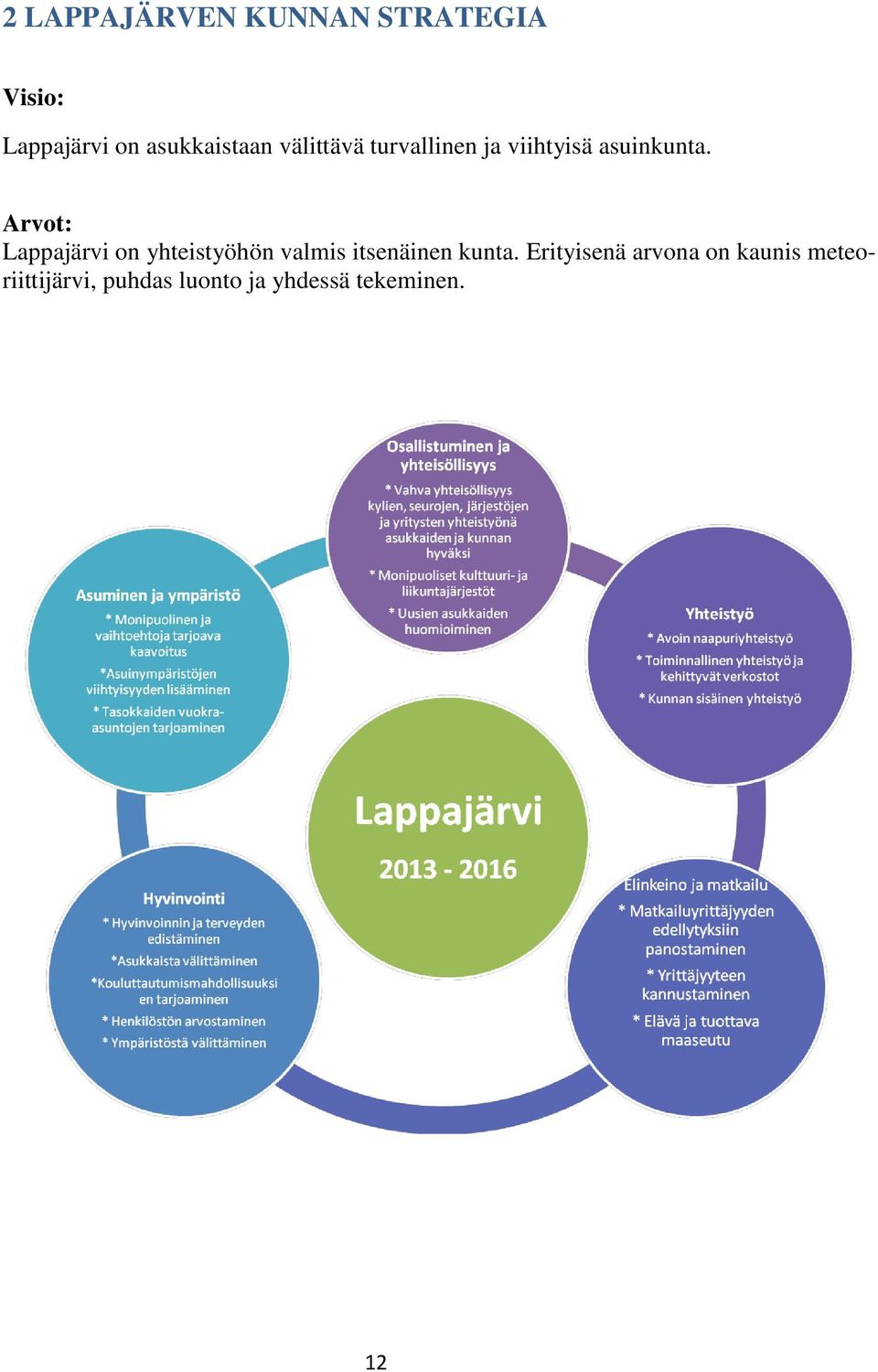 Erityisenä arvona on kaunis meteoriittijärvi, puhdas luonto ja yhdessä tekeminen.