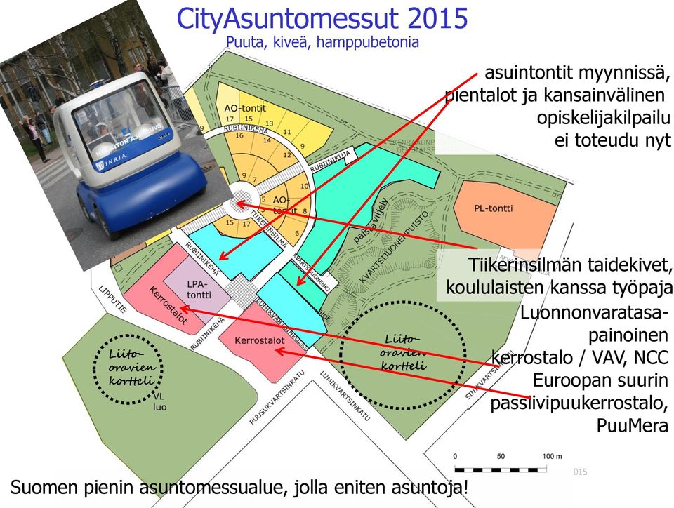 Tiikerinsilmän taidekivet, koululaisten kanssa työpaja Luonnonvaratasapainoinen kerrostalo /