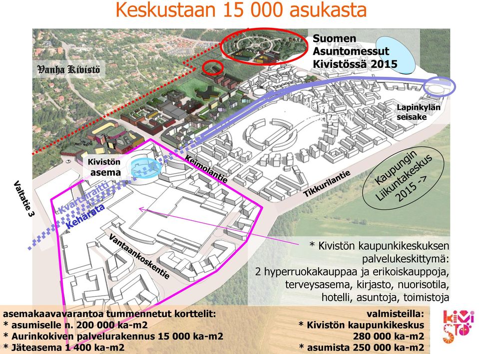 200 000 ka-m2 * Aurinkokiven palvelurakennus 15 000 ka-m2 * ivistö, Jäteasema Lea Varpanen 1 400 ka-m2 * Kivistön