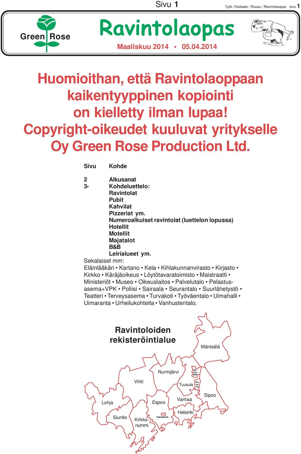 Numeroalkuiset ravintolat (luettelon lopussa) Hotellit Motellit Majatalot B&B Leirialueet ym.