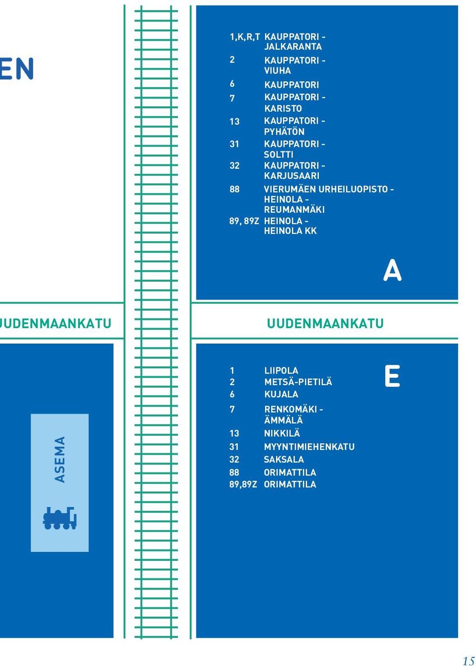 HEINOLA - REUMANMÄKI 89, 89Z HEINOLA - HEINOLA KK A UDENMAANKATU UUDENMAANKATU ASEMA 1 LIIPOLA 2