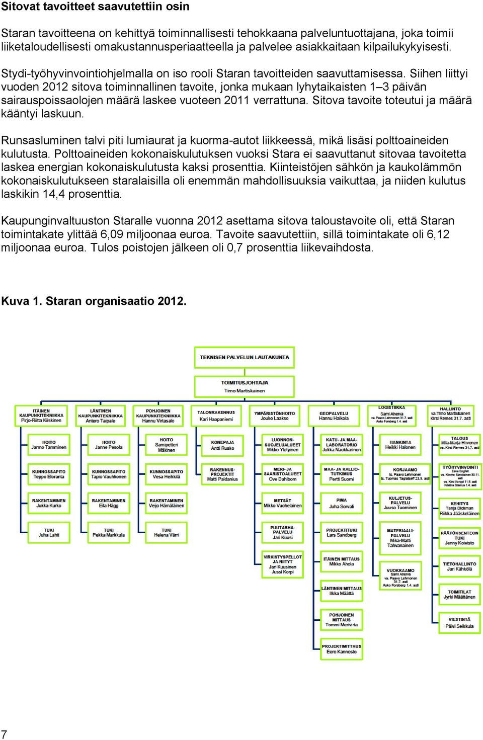 Siihen liittyi vuoden 2012 sitova toiminnallinen tavoite, jonka mukaan lyhytaikaisten 1 3 päivän sairauspoissaolojen määrä laskee vuoteen 2011 verrattuna.