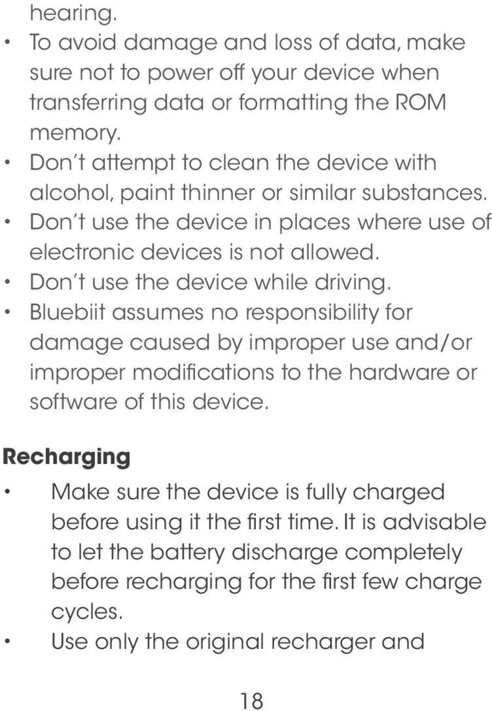 Don t use the device while driving.