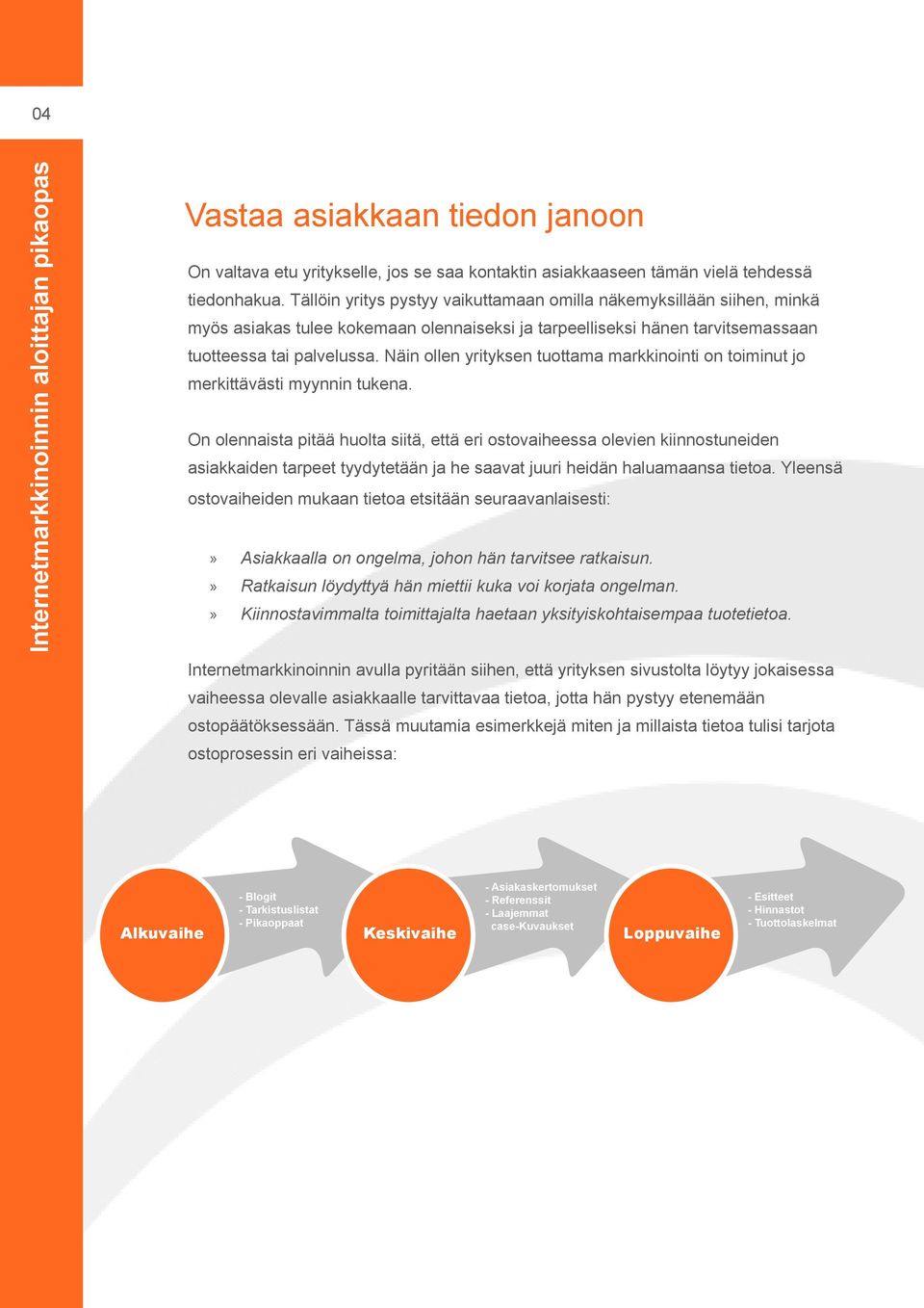 Näin ollen yrityksen tuottama markkinointi on toiminut jo merkittävästi myynnin tukena.