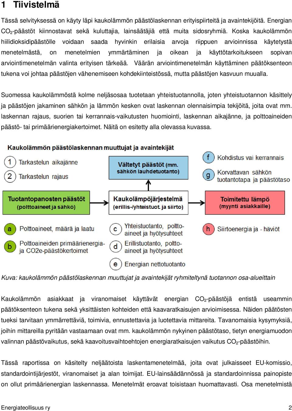 Koska kaukolämmön hiilidioksidipäästölle voidaan saada hyvinkin erilaisia arvoja riippuen arvioinnissa käytetystä menetelmästä, on menetelmien ymmärtäminen ja oikean ja käyttötarkoitukseen sopivan