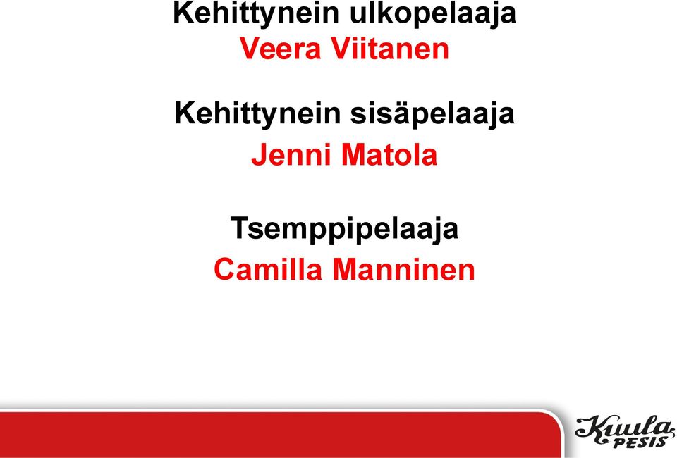 sisäpelaaja Jenni Matola